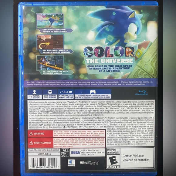 Sonic Colors Ultimatete PS4 Playstation Video Game - Picture 2 of 4